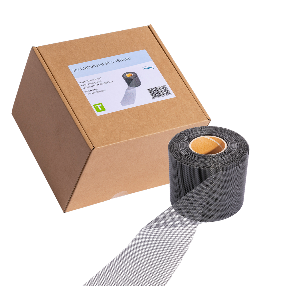 Ventilatieband RVS Zwart 30 m x 15 cm