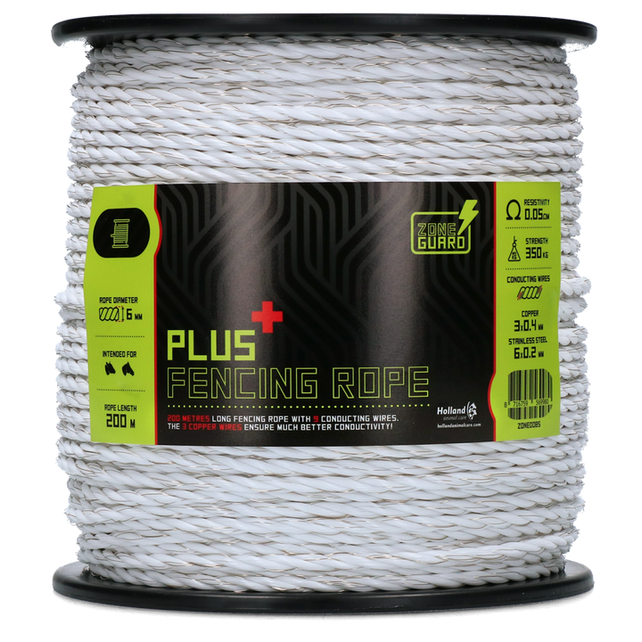 
  ZoneGuard 6 mm Plus afrasteringskoord wit 200 m - artikelnummer ZONE0085
