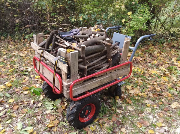 GeoTech CAR 300T-T PLUS Akku-Motorschubkarre Tragfähigkeit 300 kg, 40 V 6 Ah, im Einsatz bei einem Anwender (Foto 2)
