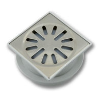 Afvoerput ABS/RVS 100 x 100 mm, 4210 productfoto hoge resolutie
