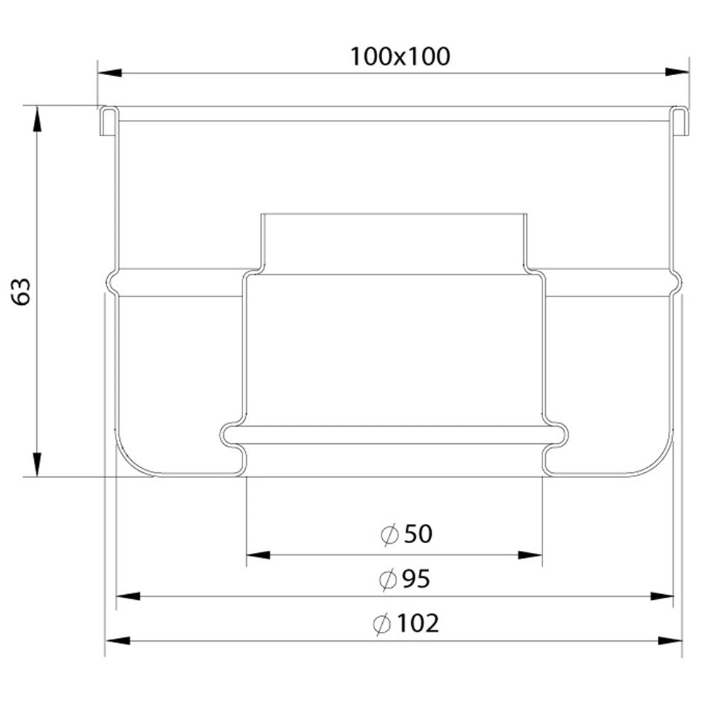 Afvoerput ABS/RVS 100 x 100 mm, 4410 - aanzicht 2