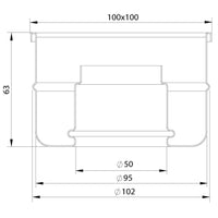 Afvoerput ABS/RVS 100 x 100 mm, 4410 - aanzicht 2