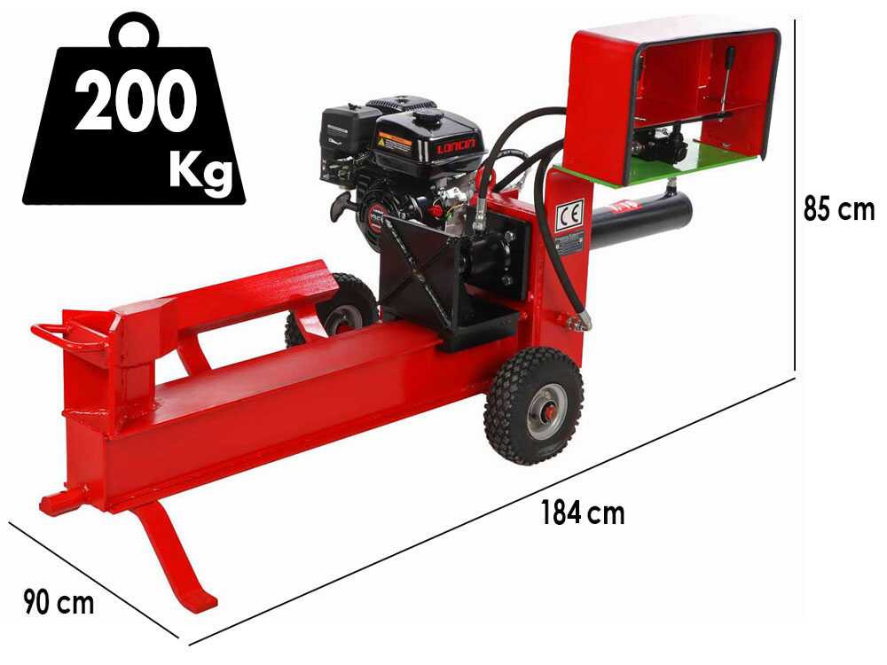 AgriEuro Premium 16T benzine houtklover, 16 ton, horizontaal, detail 1