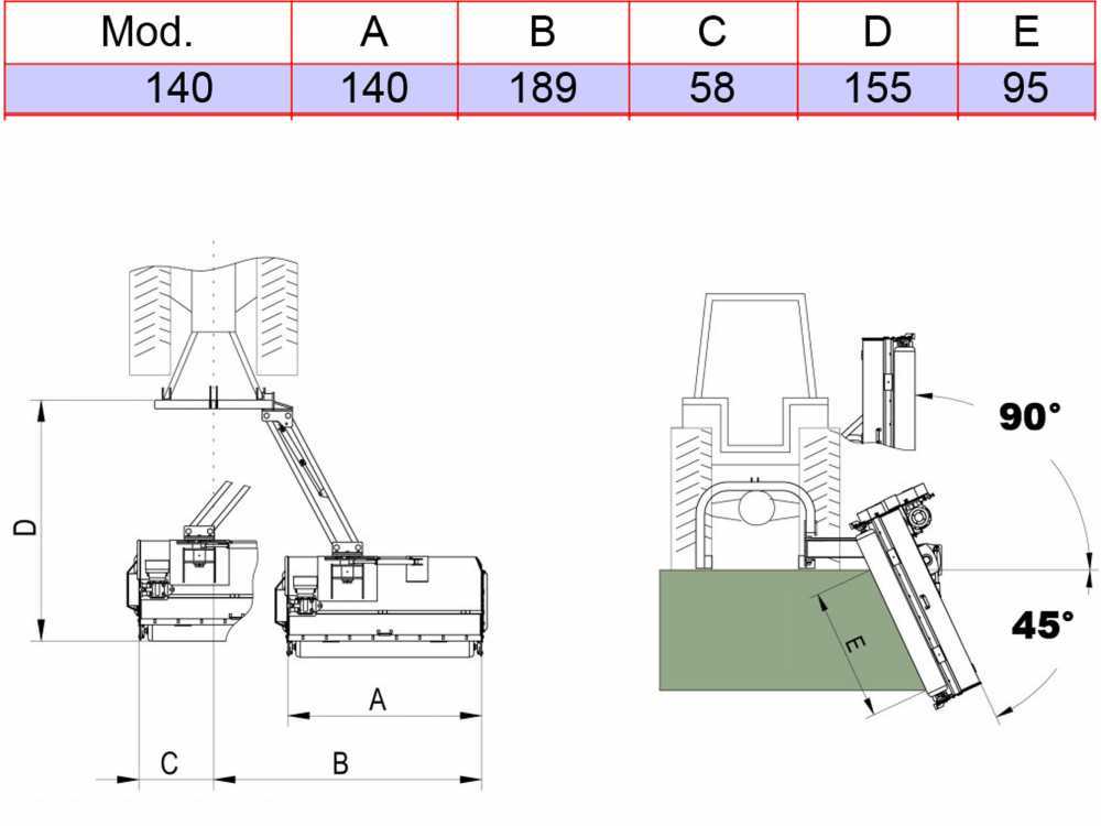 AgriEuro TOP-LINE A-MS 140 zijklepelmaaier met arm 140 cm, detail 10