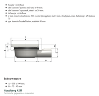 Technische gegevens van de Aquaberg 4211, elektrische data en afmetingen