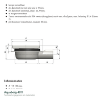 Technische gegevens van de Aquaberg 4011, elektrische data en afmetingen