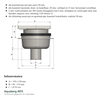 Technische gegevens van de Aquaberg 4015, elektrische data en afmetingen