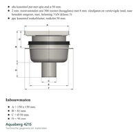 Technische gegevens van de Aquaberg 4215, elektrische data en afmetingen