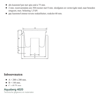 Technische gegevens van de Aquaberg 4020, elektrische data en afmetingen