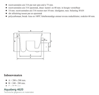 Technische gegevens van de Aquaberg 4620, elektrische data en afmetingen