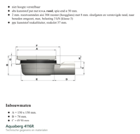 Technische gegevens van de Aquaberg 4116R, elektrische data en afmetingen