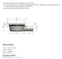 Technische gegevens van de Aquaberg 4216R, elektrische data en afmetingen