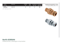 Maatvoering en aansluitmaten van de Bonfix 82800AN