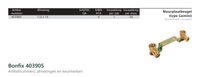 Maatvoering en aansluitmaten van de Bonfix 403905