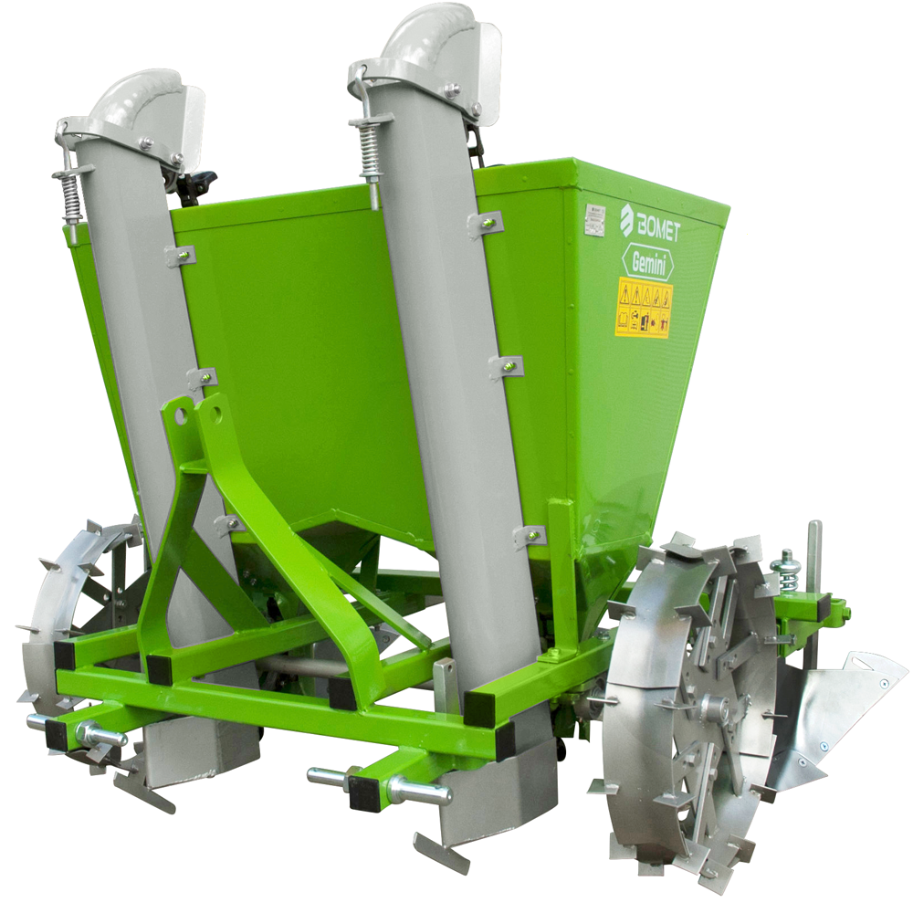 Bomet Gemini 2-rijige aardappelpootmachine, metalen wielen | Rabe