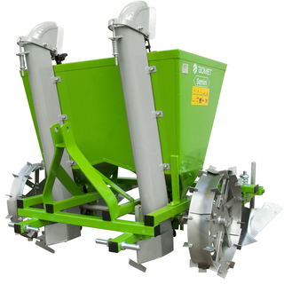2-rijige aardappelpootmachine Bomet Gemini, metalen wielen