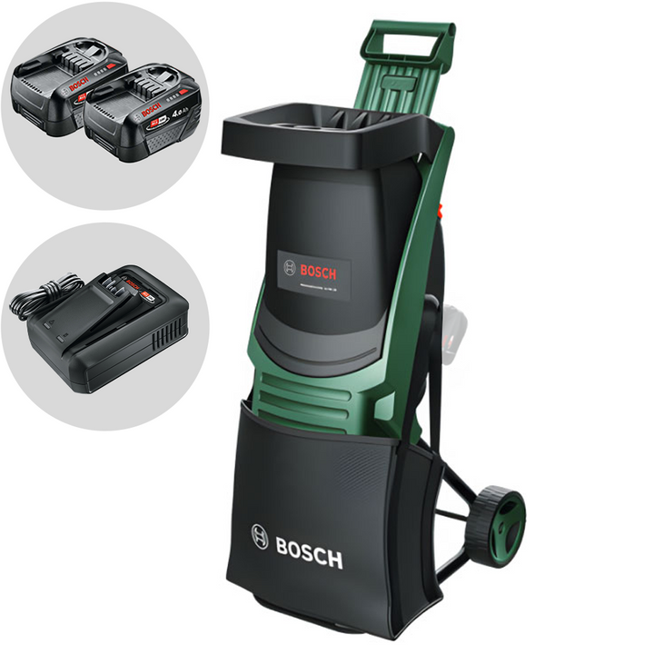 
  Bosch UniversalShredder accu hakselaar, takken tot 25 mm, 36 V 4 Ah | Rabe - artikelnummer 117521
