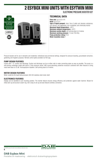 Maatvoering en aansluitmaten van de DAB Esybox Mini