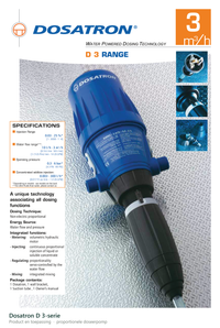 Dosatron D 3-serie doseerpomp, productoverzicht en toepassing