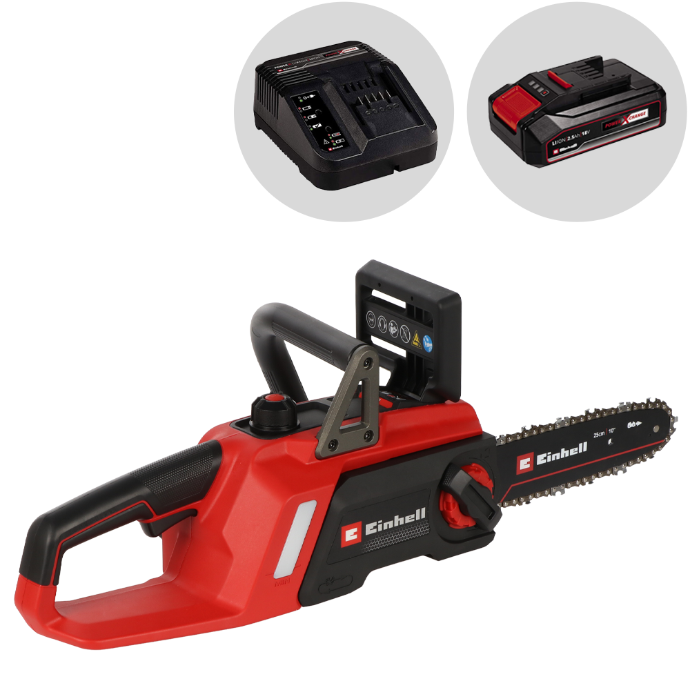 Einhell GE-LC 18/25 Li BL accu kettingzaag, zwaard 25 cm, 18 V 2,5 Ah | Rabe