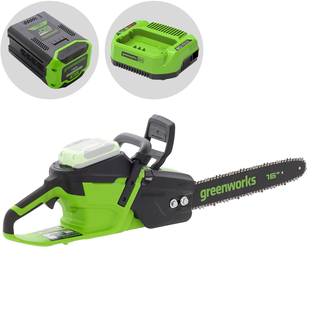 Greenworks CS40O6 accu kettingzaag, zwaard 40 cm, 60 V 4 Ah | Rabe