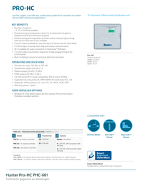 Technische gegevens van de Hunter Pro-HC PHC-601, elektrische data en afmetingen