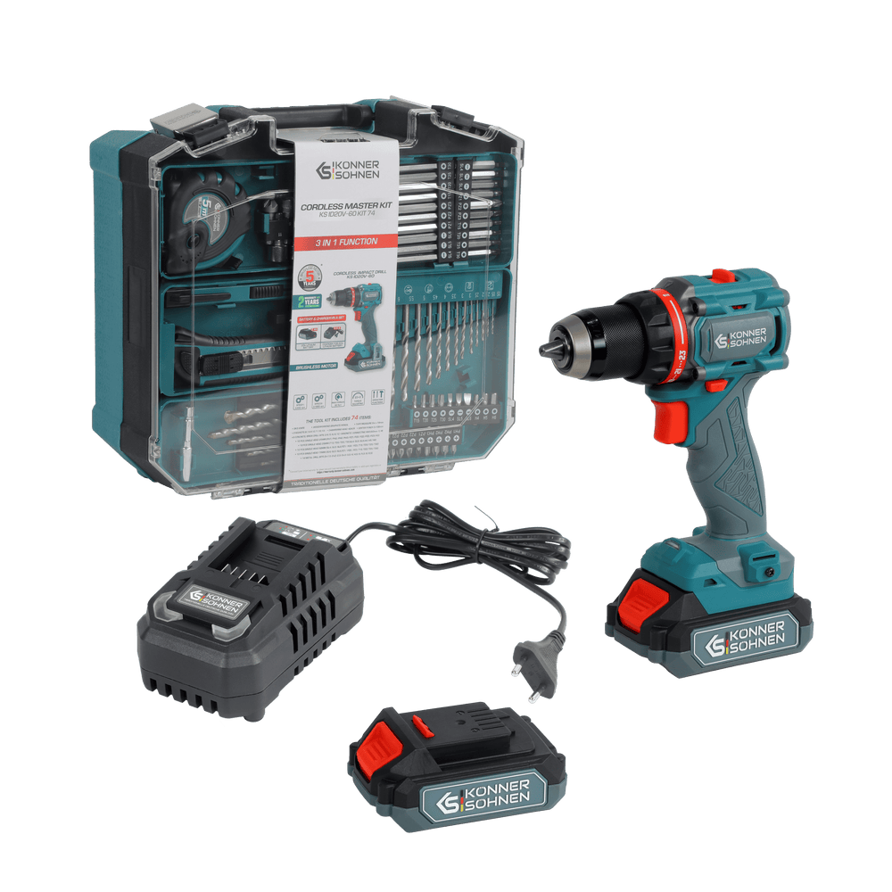 Könner & Söhnen KS ID20V-60 KIT 74 accu gereedschapsset | Rabe