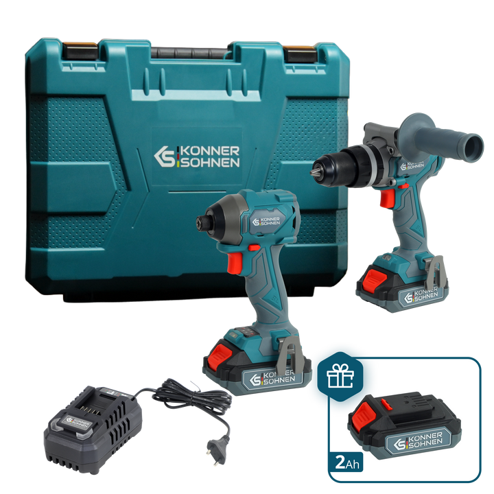 
  Könner & Söhnen KS IDISD 20V SET 2 PLUS accu gereedschapsset | Rabe - artikelnummer KS IDISD 20V SET 2 PLUS
