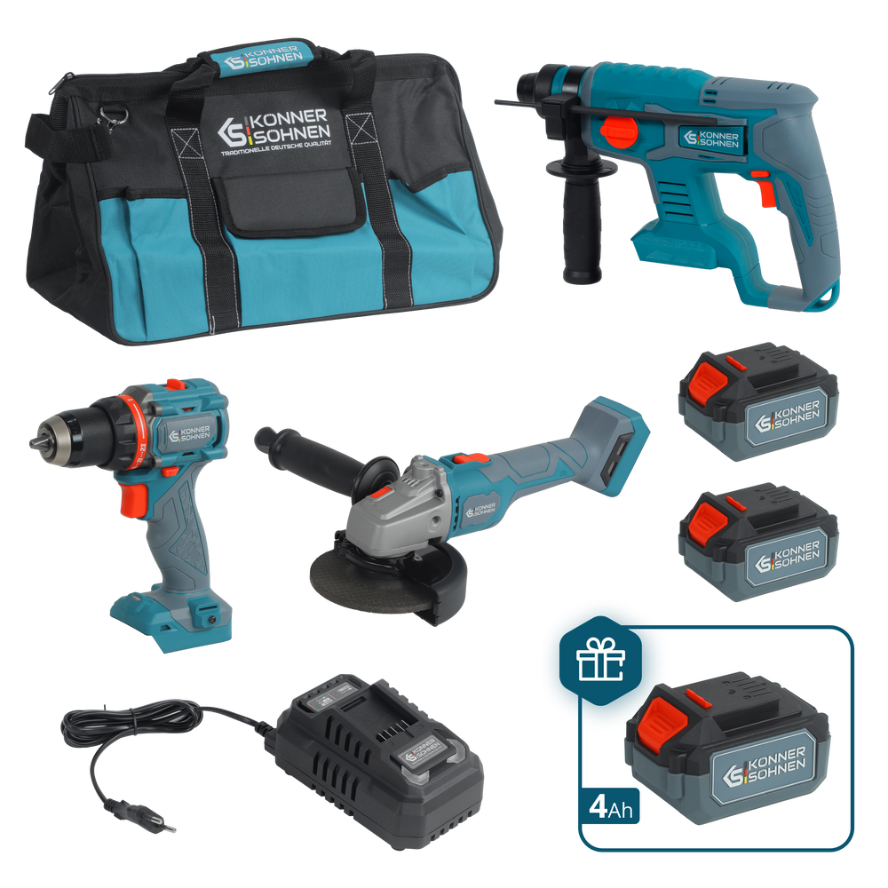 Könner & Söhnen KS RHAGD 20V SET 3 PLUS accu gereedschapsset | Rabe
