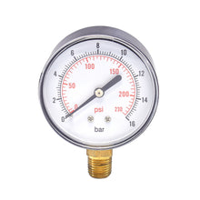 Manometer (droog) 1/4" ond.aansl. 0/16