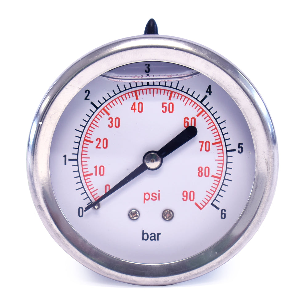 Manometer (nat) 1/4" acht.aansl. 0/6 | Rabe - 330902