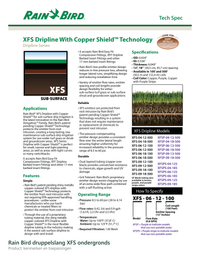 Werking en technische gegevens van de Rain Bird druppelslang XFS ondergronds
