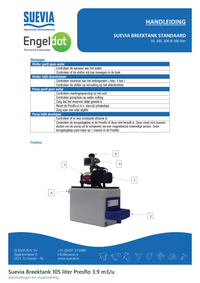 Maatvoering en aansluitmaten van de Suevia Breektank 105 liter Presflo 3.9 m3/u