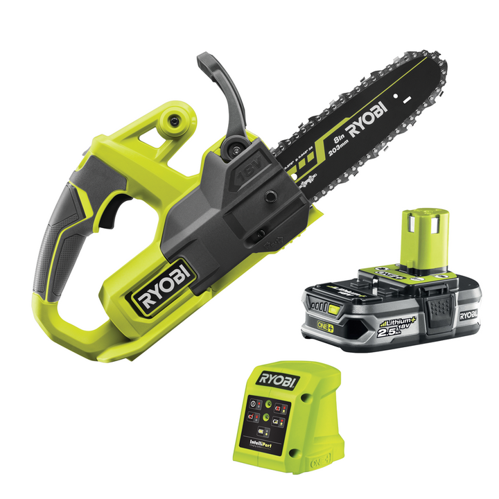 
  Ryobi RY18CS20A-125 accu kettingzaag, zwaard 20 cm, 18 V 2,5 Ah | Rabe - artikelnummer 109970

