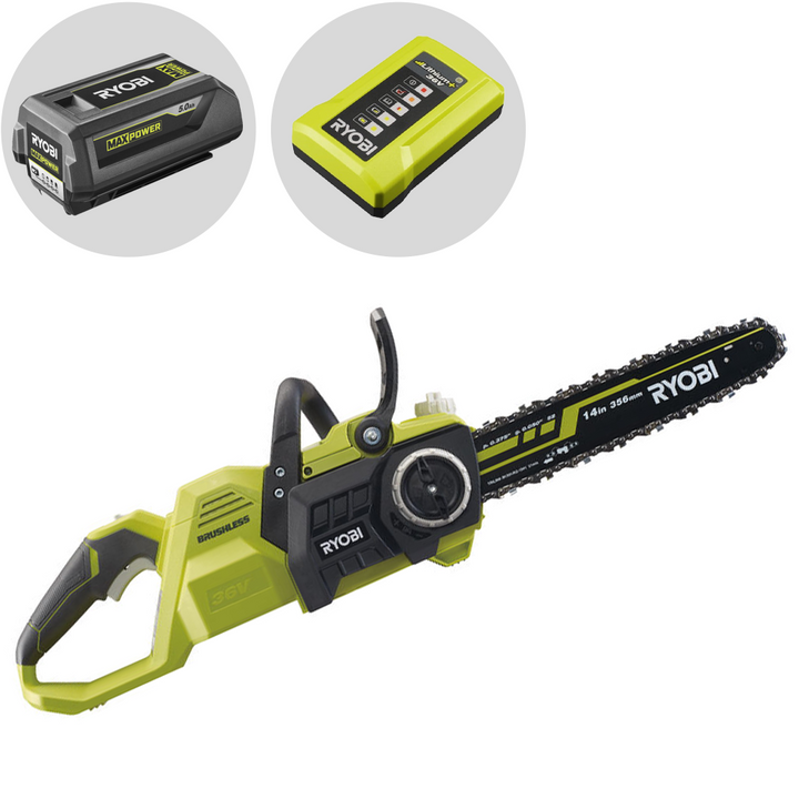 
  Ryobi RY36CSX35A-150 accu kettingzaag, zwaard 35 cm, 36 V 5 Ah | Rabe - artikelnummer K602288
