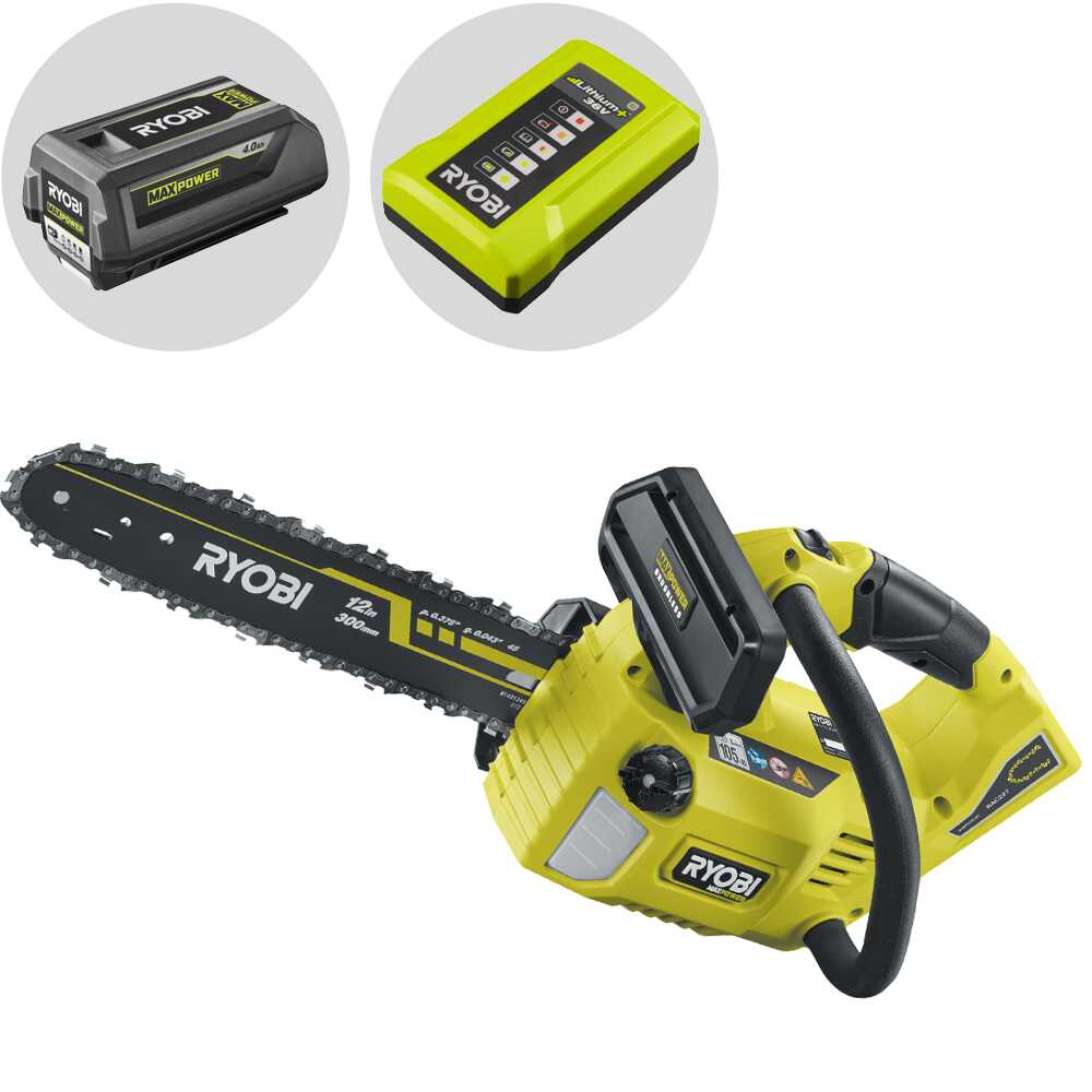 Ryobi RY36THCSX30A-140 accu kettingzaag, zwaard 30 cm, 36 V 4 Ah | Rabe