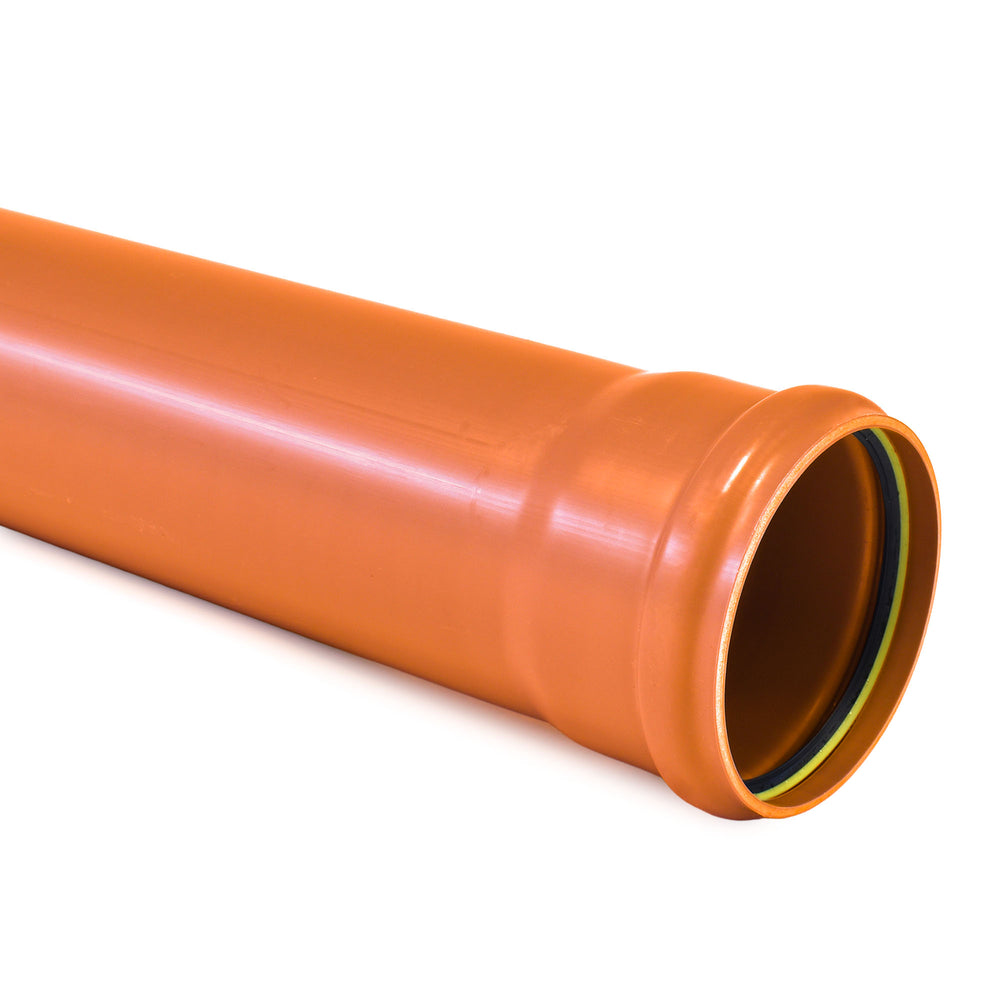 PVC Afvoerbuizen SN8 met manchetmof, Roodbruin, KOMO