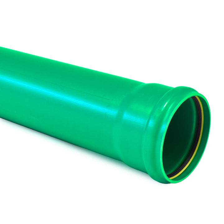 
  PVC Afvoerbuizen SN8 met manchetmof, groen, KOMO - artikelnummer 100168
