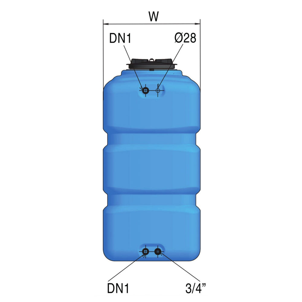 Opslagtank PE serie CPN, 1.000 liter - aanzicht 2