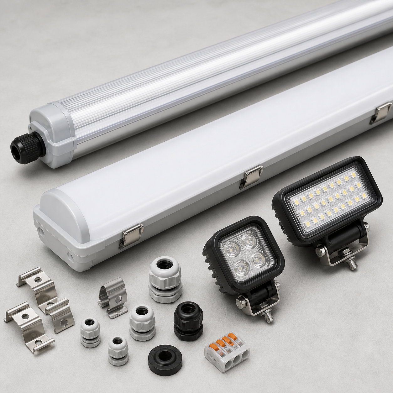 LED stalverlichting, armaturen en montage-accessoires